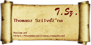 Thomasz Szilvána névjegykártya